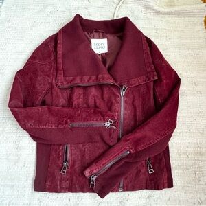THREAD AND SUPPLY Moto Jacket Faux Leather Suede Biker Womens Medium